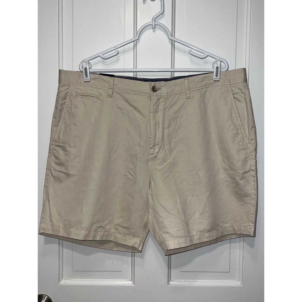 NWT Johnnie-O Mens Tan Cotton Linen Blend Flat Front Shorts Size 40